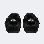 Surreal Death Moth&Skull - Fur Lined Slippers/Sandals