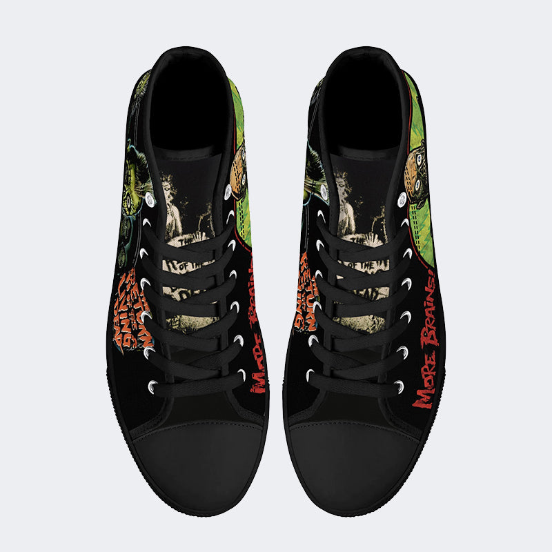 Unisex More Brains Print - High Top Canvas