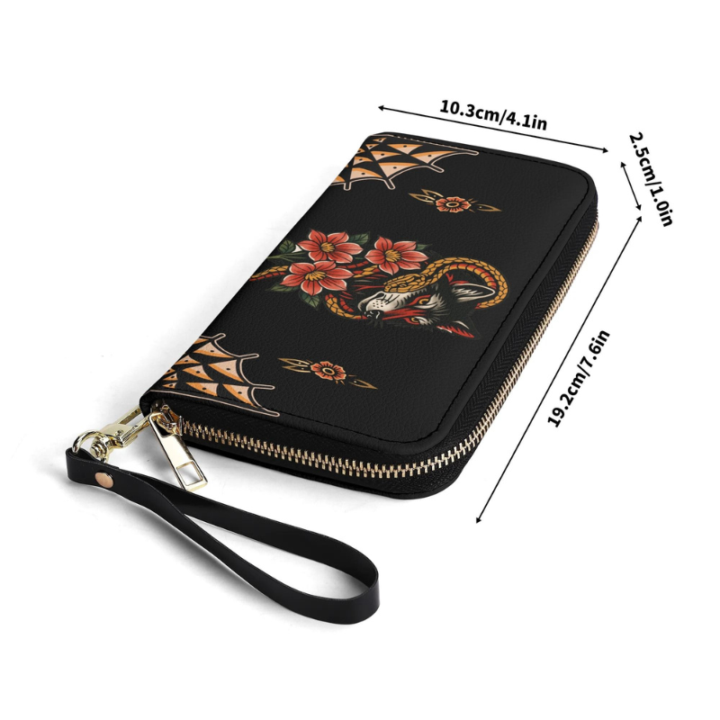 Wolf And Snake Print Leather Wallet Factory Direct Sales