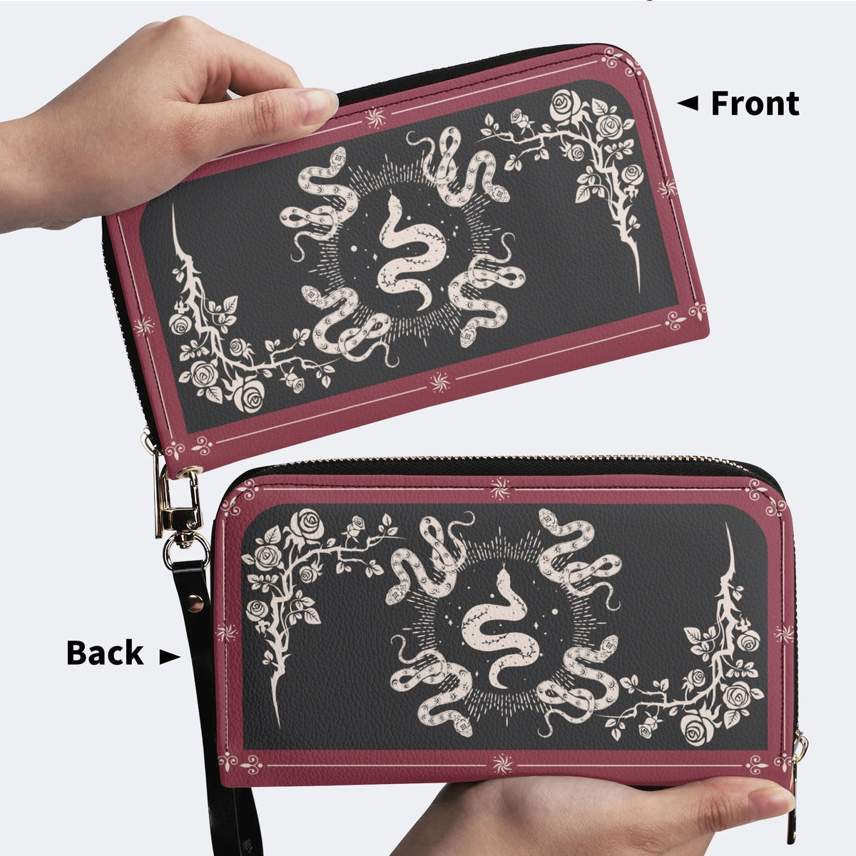 Inscribed Viper Print - Leather Wallet