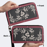 Inscribed Viper Print - Leather Wallet