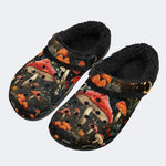 Magic Mushrooms Print - Fur Lined Slippers/Sandals