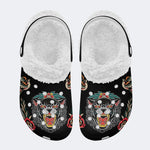 Panther Head Art Print - Fur Lined Slippers/Sandals