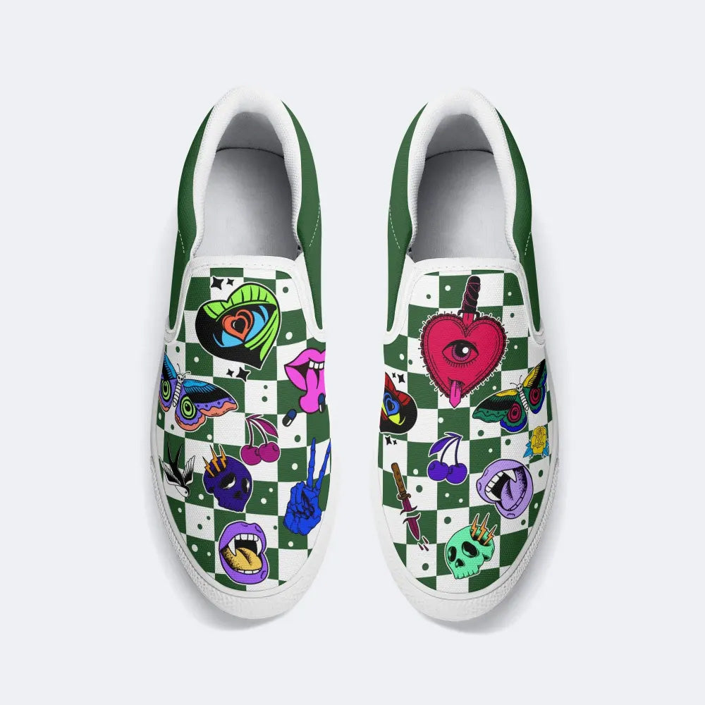 Gothic elements combination Print - Colorable Slip On shoes