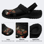 Death Moth Skull Bone - Fur Lined Slippers/Sandals