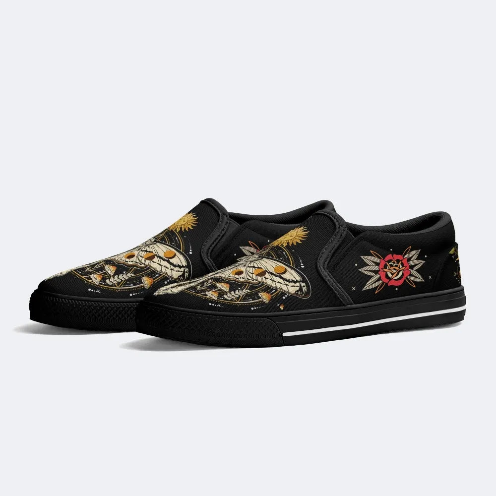 Sun And Moth Print - Slip On Shoes