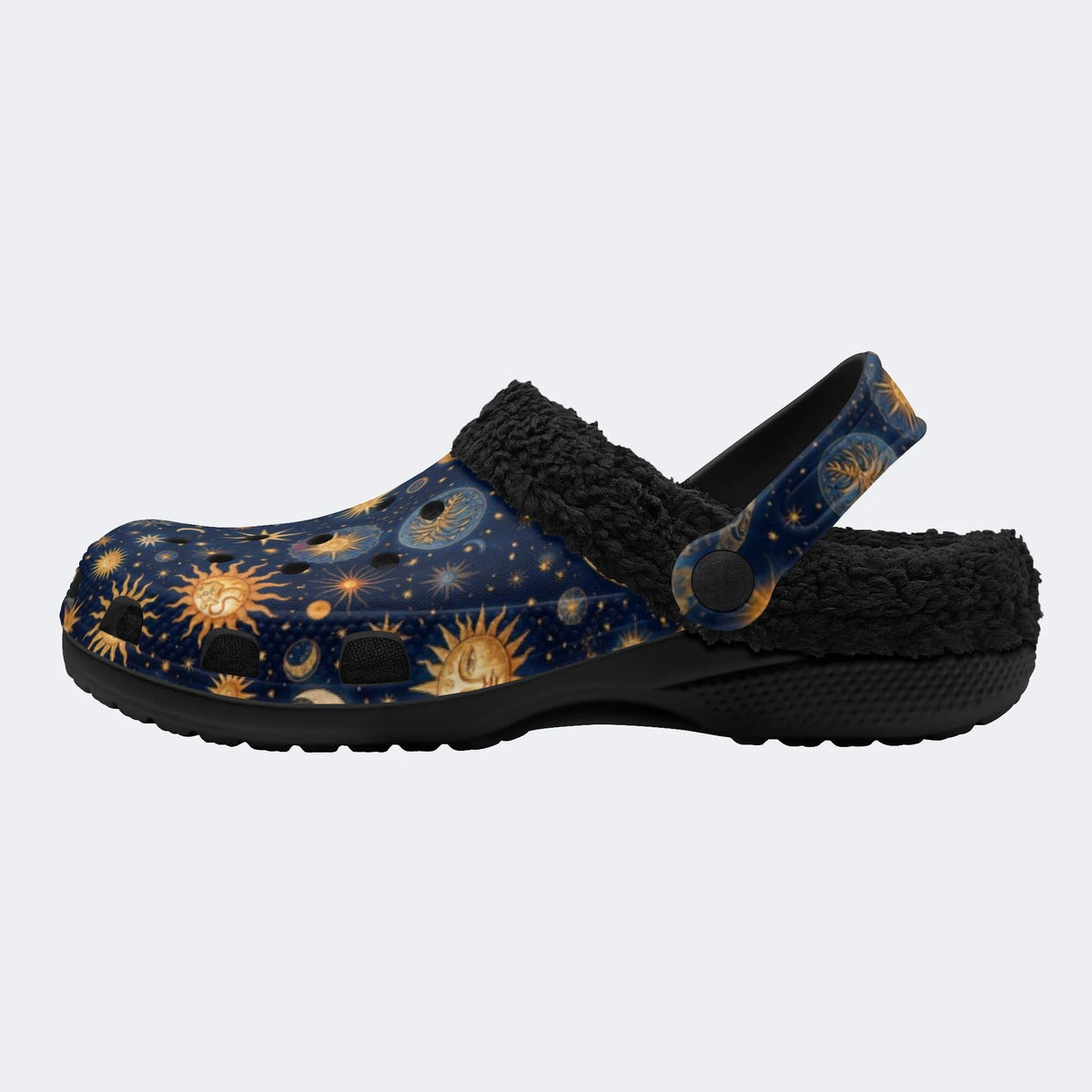 Celestial Sun Moon - Fur Lined Slippers/Sandals