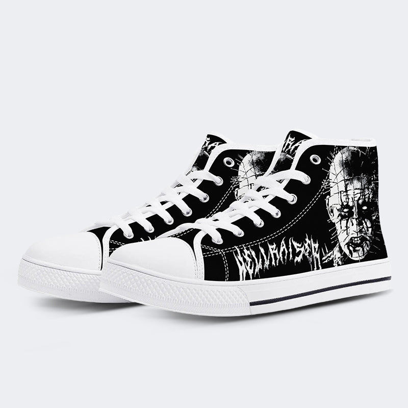 Unisex Black Metal Pinhead Print - High Top Canvas