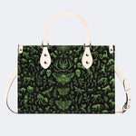 Death Moth And Animal Skeleton - Leather Handbag