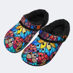 Stained Glass Flower - Fur Lined Slippers/Sandals