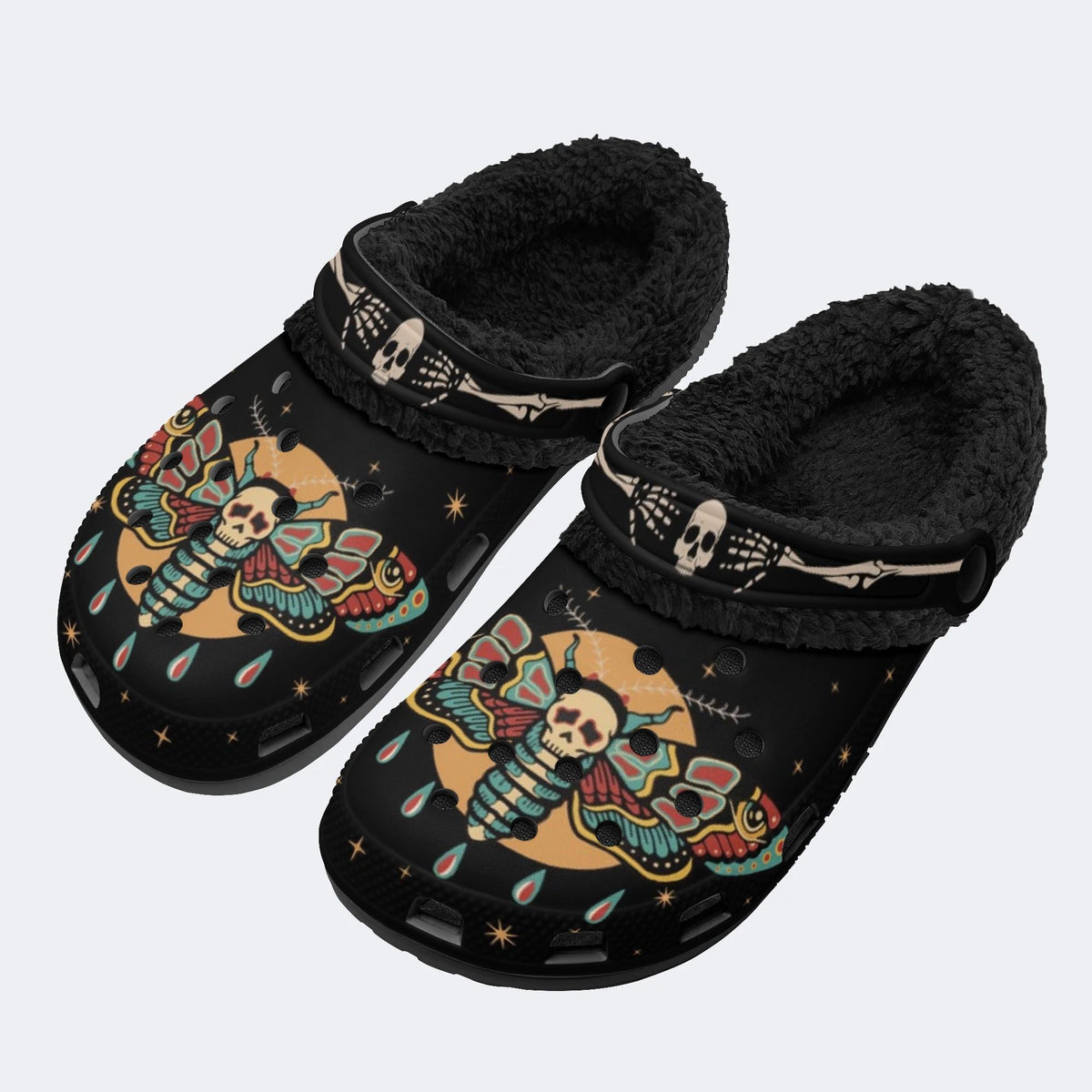 Toxic Moth Star Print - Fur Lined Slippers/Sandals