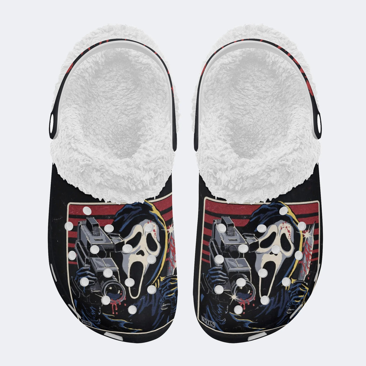 Retro Horror Ghostface - Fur Lined Slippers