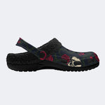 Spooky Rose Skull Vines - Fur Lined Slippers/Sandals