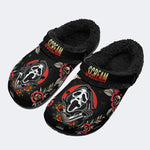 Halloween Scream Print - Fur Lined Slippers/Sandals