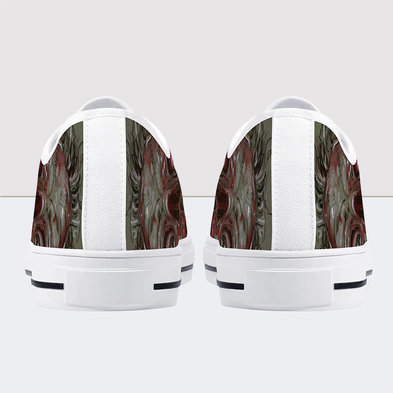 Skinned Face Low Top Canvas Shoes