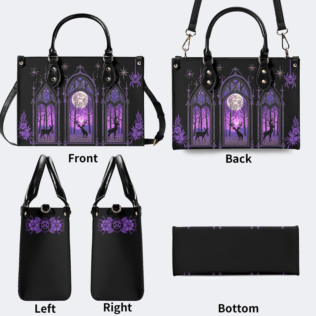 Forest Outside The Window - Leather Handbag