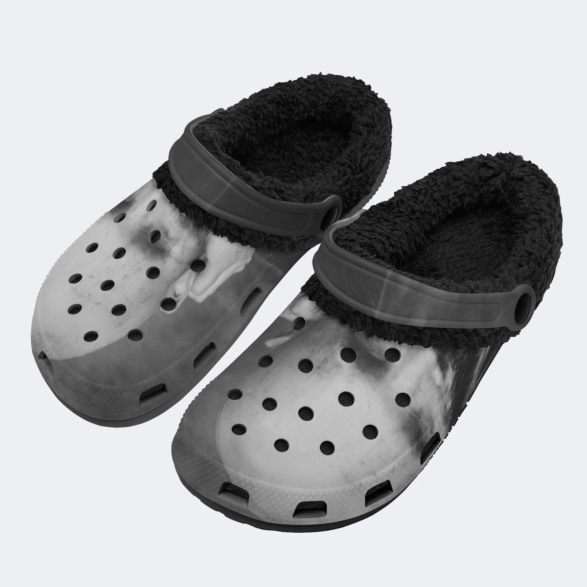 Noir Angel Specter - Fur Lined Slippers/Sandals