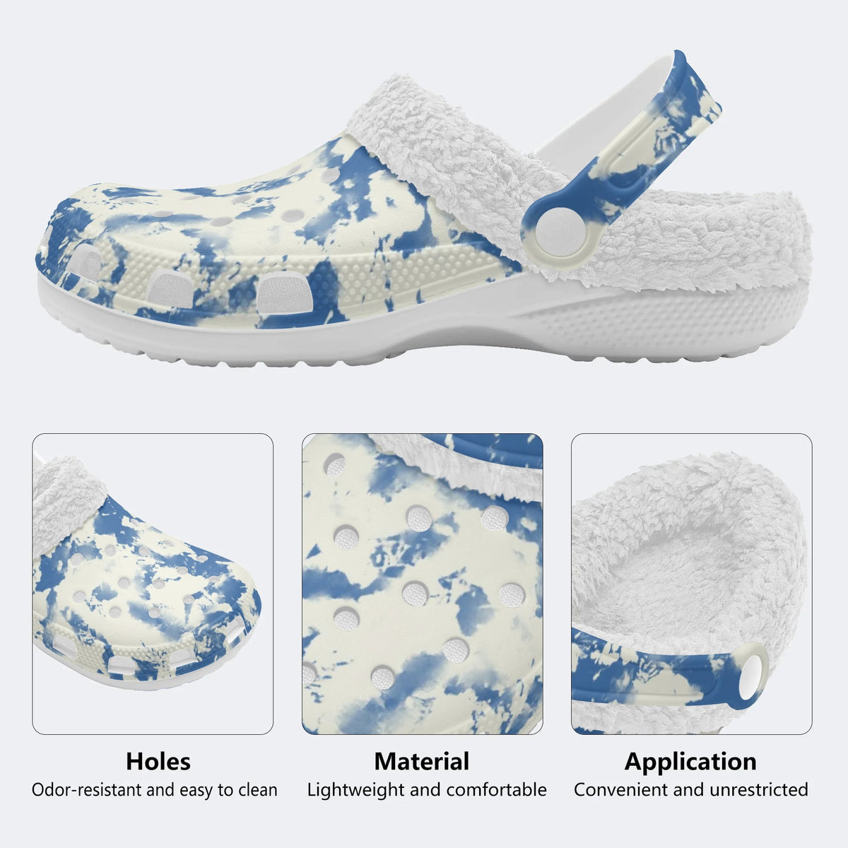 Unisex Ink Print - Fur Lined Slippers/Sandals