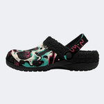 Gothic Graffiti Skull Punk - Fur Lined Slippers/Sandals