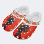 Unisex Robot Print - Fur Lined Slippers/Sandals