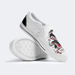 Skateboard Skull Print - Slip On Shoes