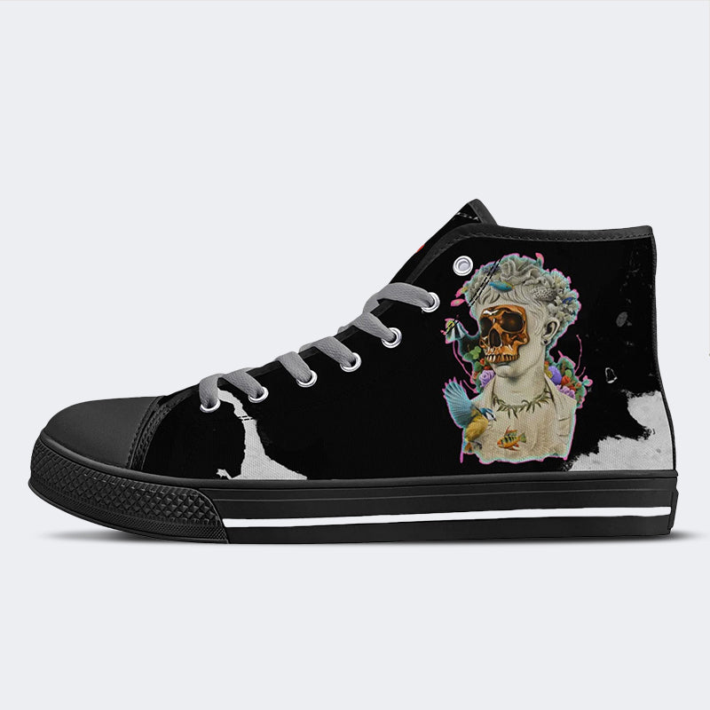 Unisex Totenkopf &amp; Buchstaben Druck - High Top Canvas