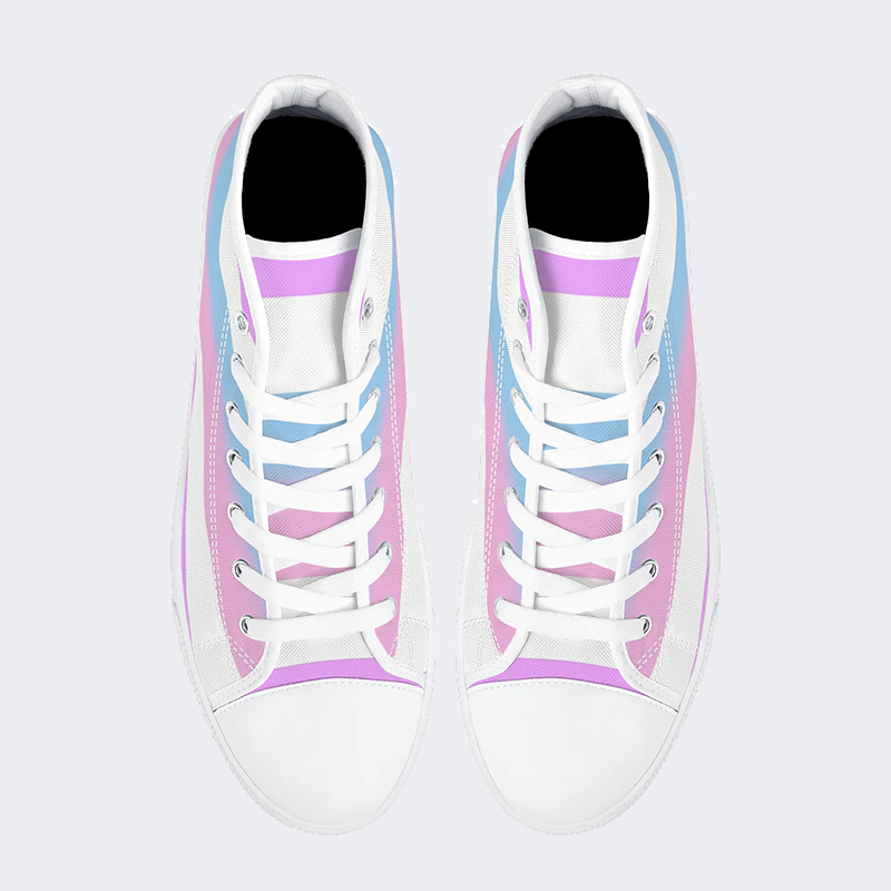 Bigender Pride Flag High Top Canvas Shoes