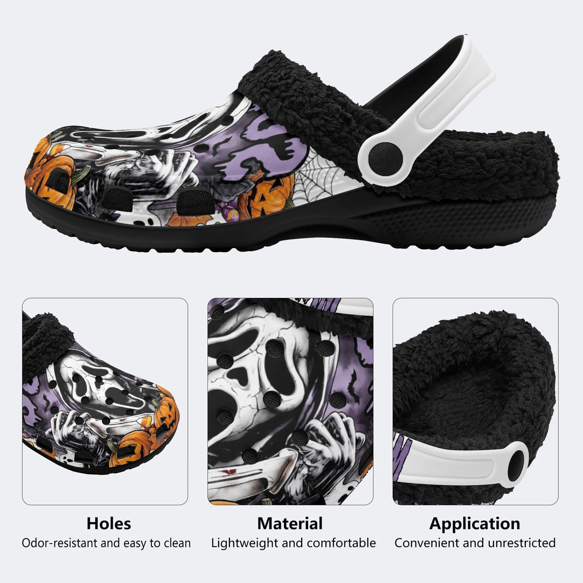 Scary Scream Pumpkin - Fur Lined Slippers/Sandals