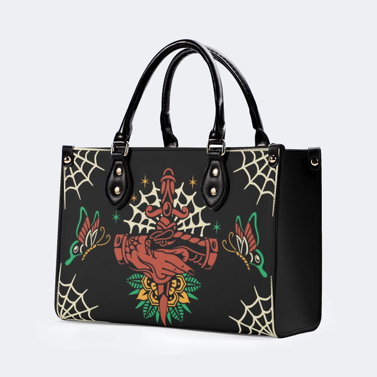 Trust No One Snake Print - Leather Handbag