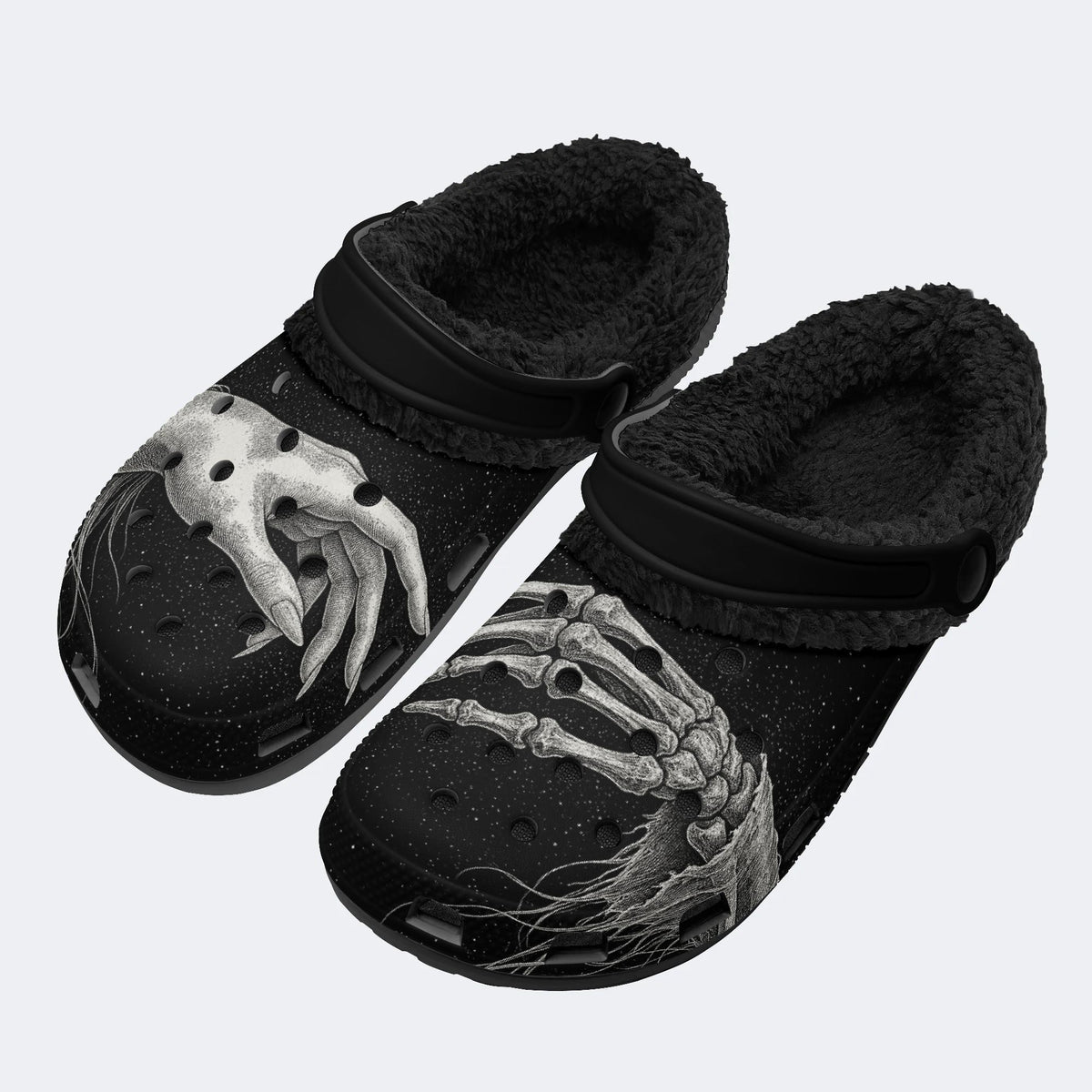 Spooky Bone Hand - Fur Lined Slippers/Sandals