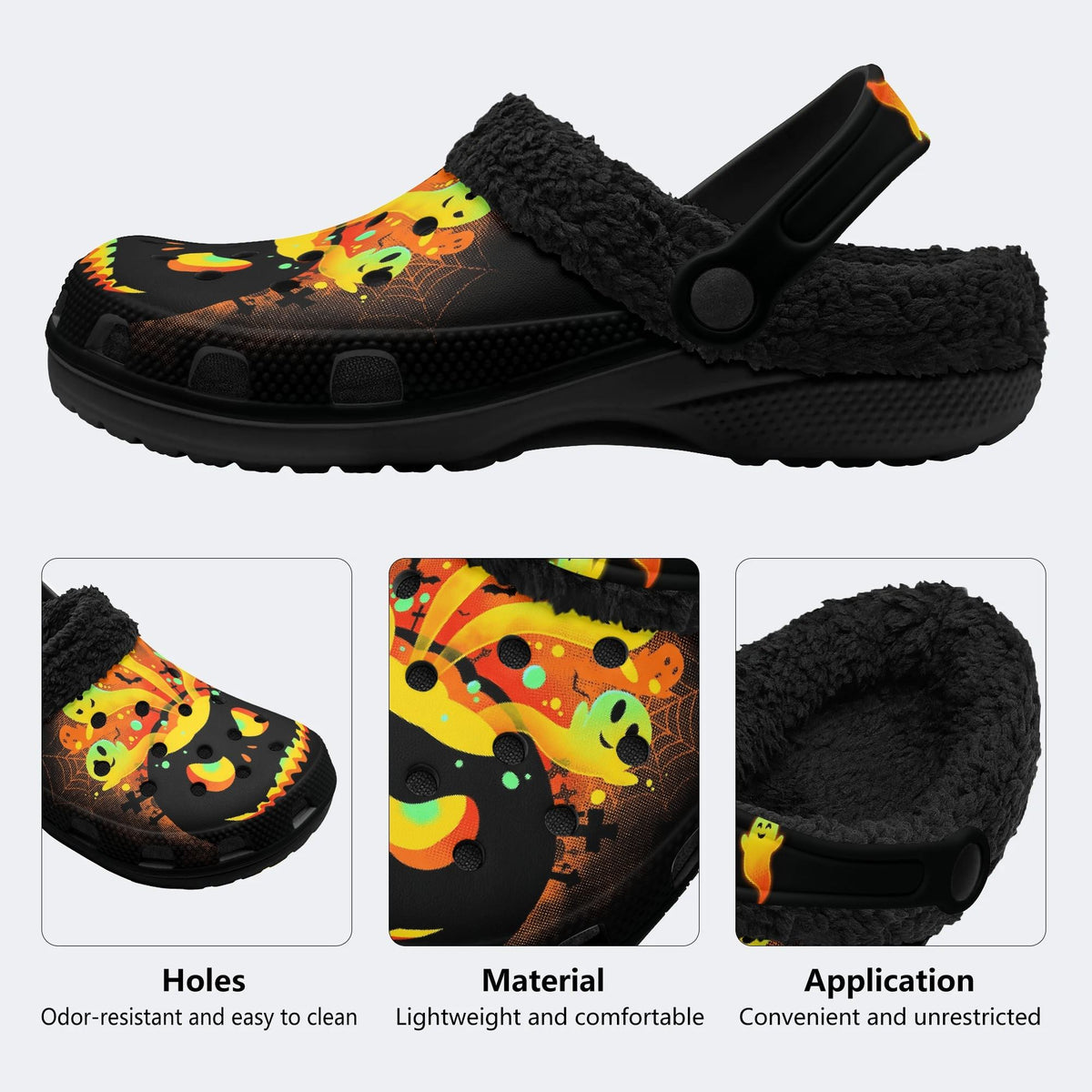 Creepy Ghost Jacko - Fur Lined Slippers/Sandals