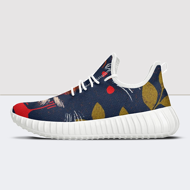 Sneakers aus Mesh-Strick mit Tiger-Print 