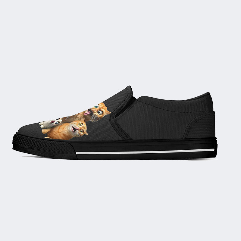 Funny Cat Art Print - Slip On Shoes