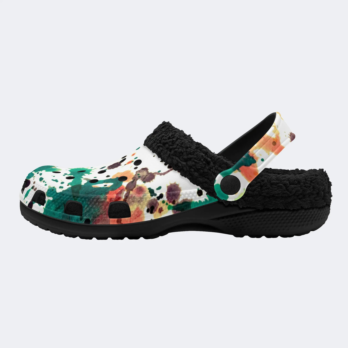 Unisex Ink Print - Fur Lined Slippers/Sandals