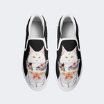 Cat And Butterfly Pattern Print - Slip On Shoes