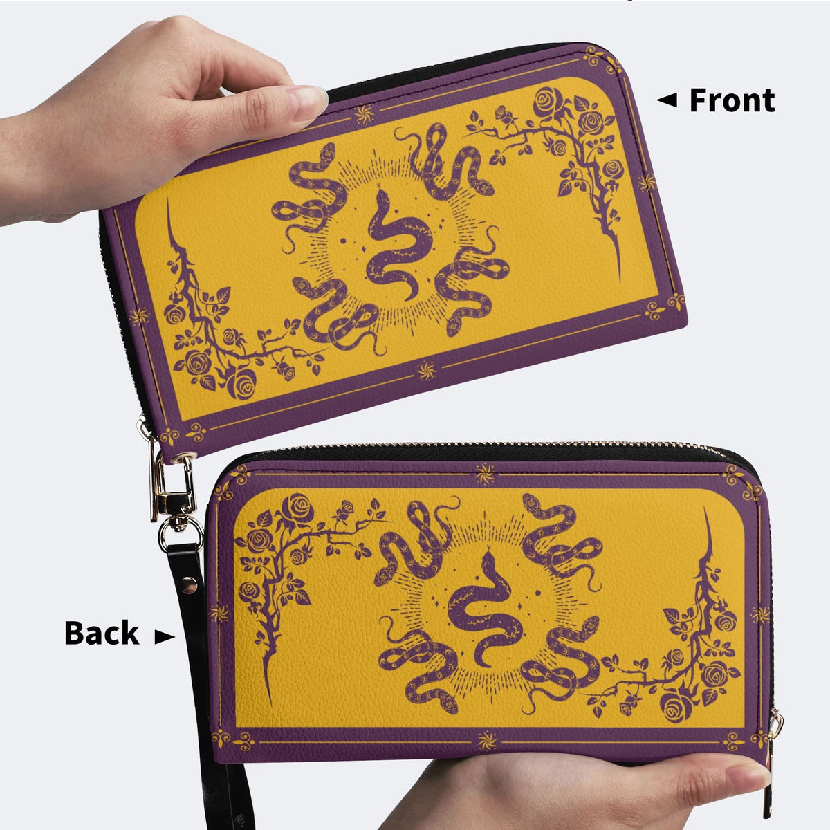 Inscribed Viper Print - Leather Wallet