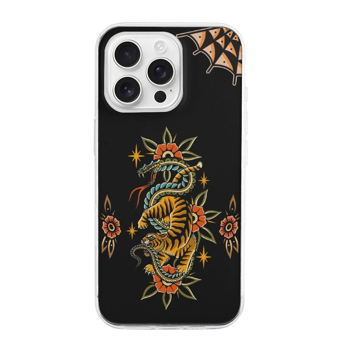 Vintage Snake And Tiger Print - Phone Case