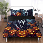 Horror Pumpkin Ghost Art - Three Piece Bedding Set