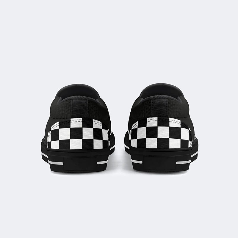 Unisex Black Metal Pinhead Print - Slip On Shoes