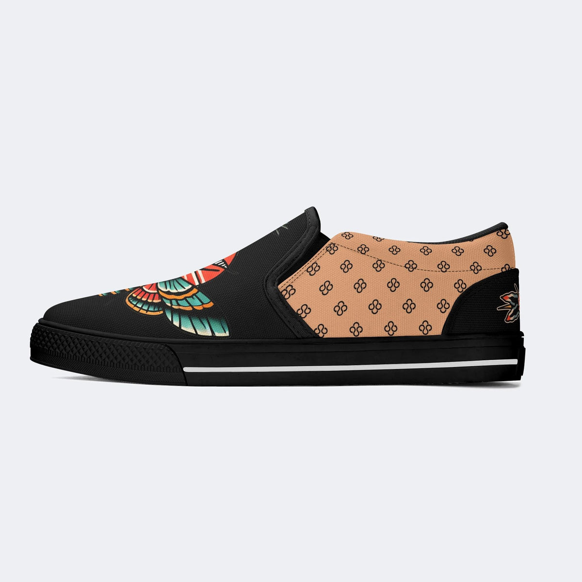 Vintage Rose Death Moth - Slip On Shoes