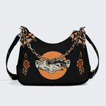 Trust No One Snake Print - Leather Crossbody Bag