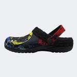 Night Grave Skeleton - Fur Lined Slippers/Sandals