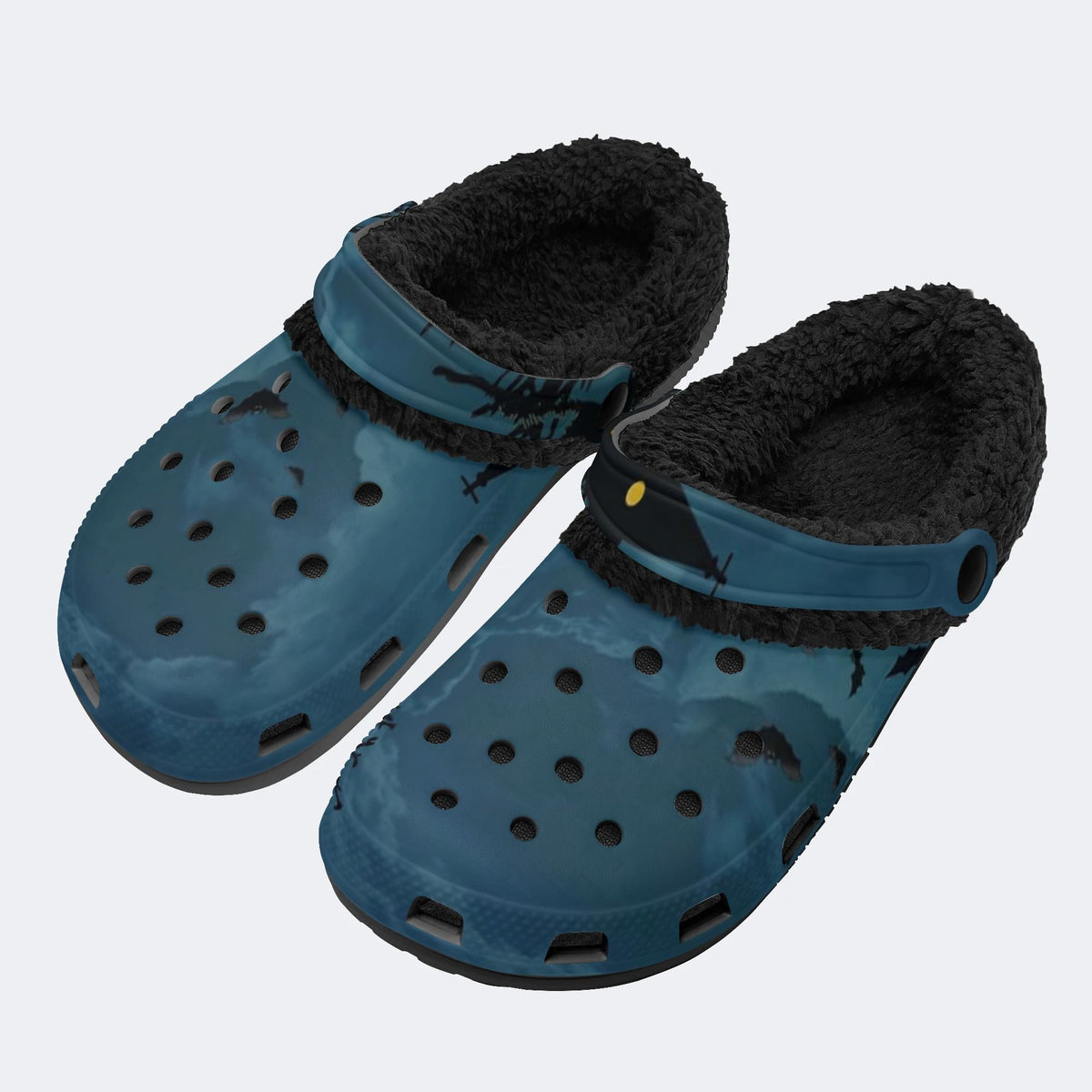 Gothic Night Bats - Fur Lined Slippers/Sandals