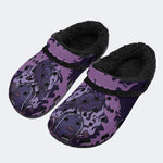 Gothic Raven Tombstone Purple Flame - Fur Lined Slippers/Sandals