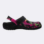 Neon Frog Print - Fur Lined Slippers/Sandals