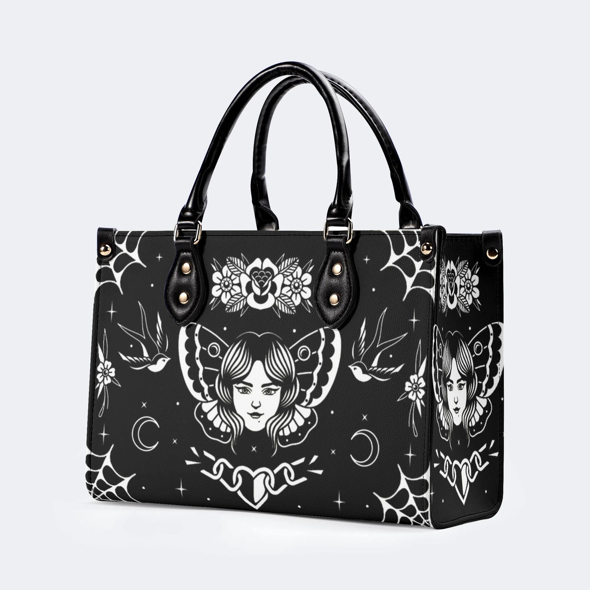 Vintage Tattoo Art Print - Leather Handbag