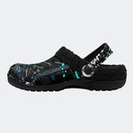 Punk Neon Paint Splash - Fur Lined Slippers/Sandals