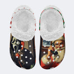 Santa Claus Ghostface Print - Fur Lined Slippers/Sandals