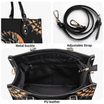 Screaming Wolf Vintage Print - Leather Handbag