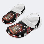 Traditional Ninja Frog Print - Fur Lined Slippers/Sandals